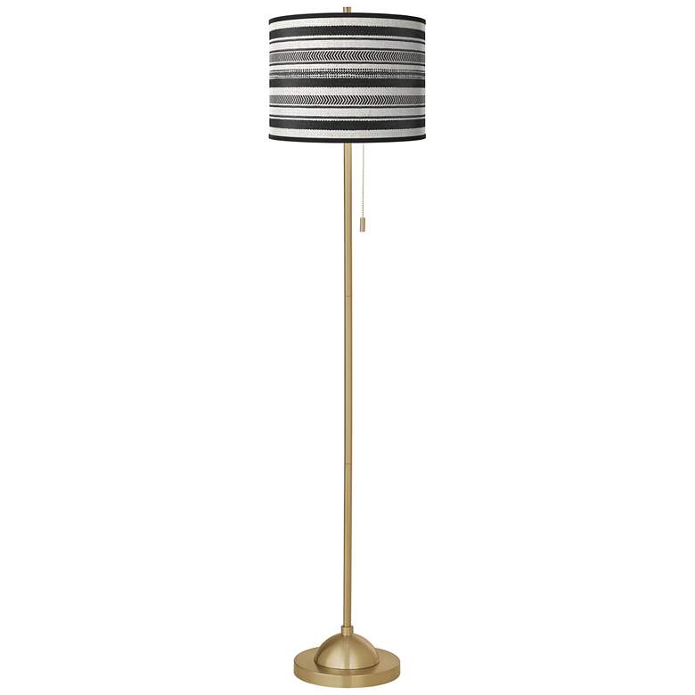 Image 2 Stripes Noir Giclee Warm Gold Stick Floor Lamp