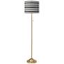 Stripes Noir Giclee Warm Gold Stick Floor Lamp