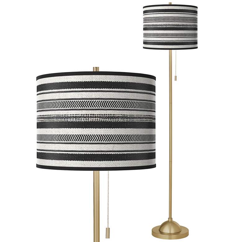 Image 1 Stripes Noir Giclee Warm Gold Stick Floor Lamp