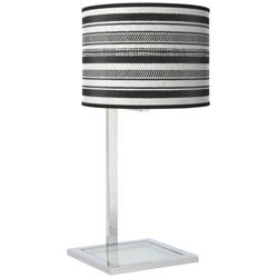 Stripes Noir Glass Inset Table Lamp