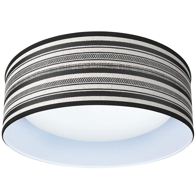 Image 1 Stripes Noir Pattern 16 inch Wide Modern Round LED Ceiling Light