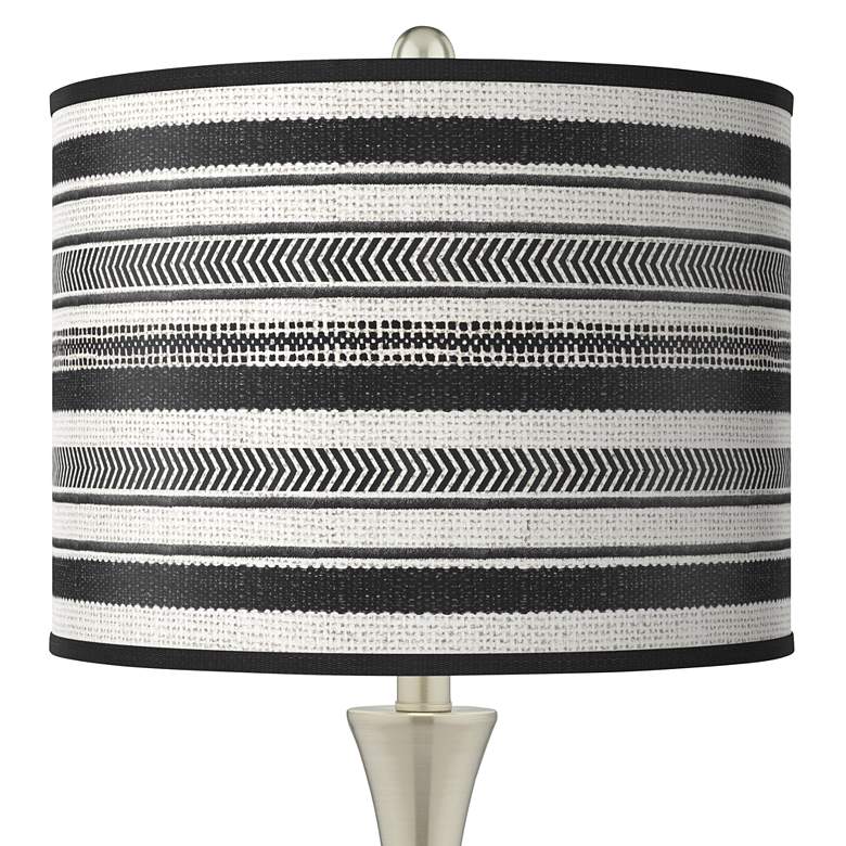 Image 2 Stripes Noir Trish Brushed Nickel Touch Table Lamps Set of 2 more views