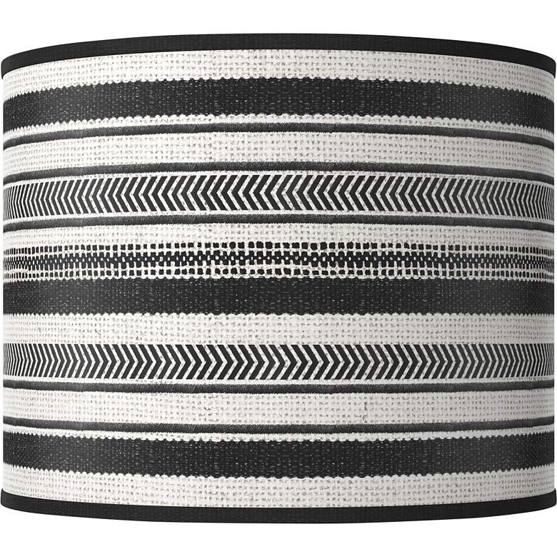 Image 1 Stripes Noir White Giclee Round Drum Lamp Shade 14x14x11 (Spider)