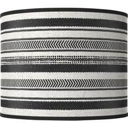 Stripes Noir White Giclee Round Drum Lamp Shade 14x14x11 (Spider)