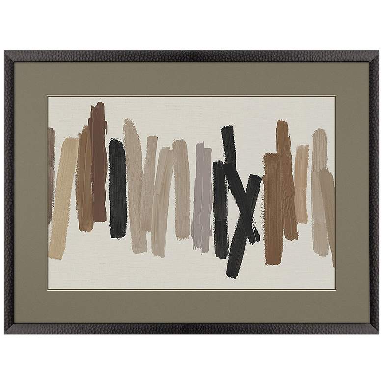 Image 1 Strokes in Brown I 47"W x 35"H Framed Art