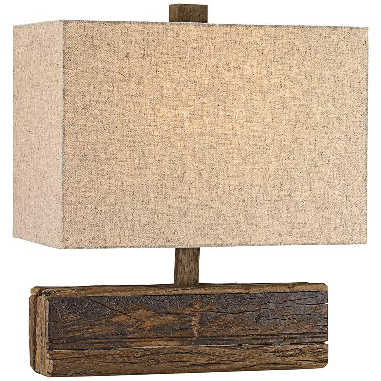 Image 1 Structure 16 inch High Rustic Natural Wood Accent Table Lamp