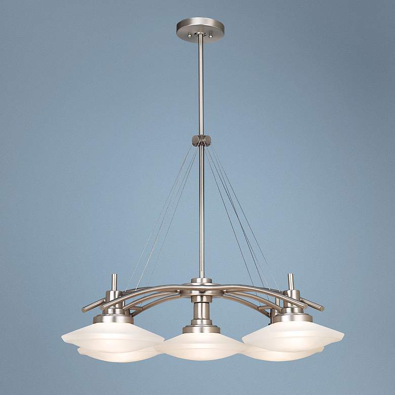 Image 1 Structures Nickel 30 1/2 inch Wide Five-Light Chandelier