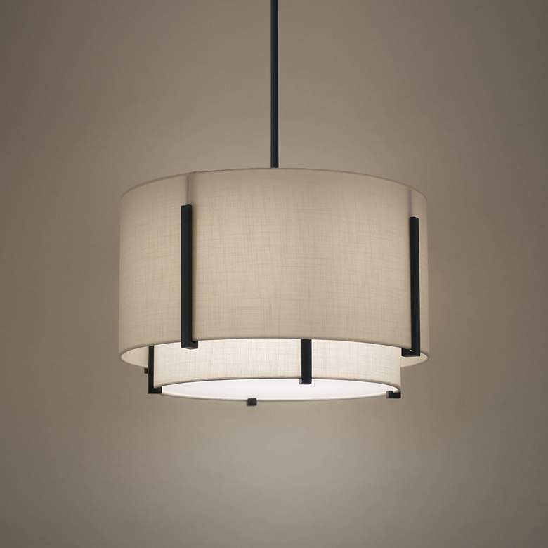Image 1 Strum 12.63"H x 19.63"W 1-Light Pendant in Black