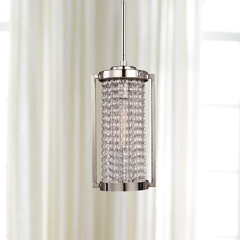 Image 1 Struttura 7 1/2" Wide Polished Nickel Mini Pendant Light