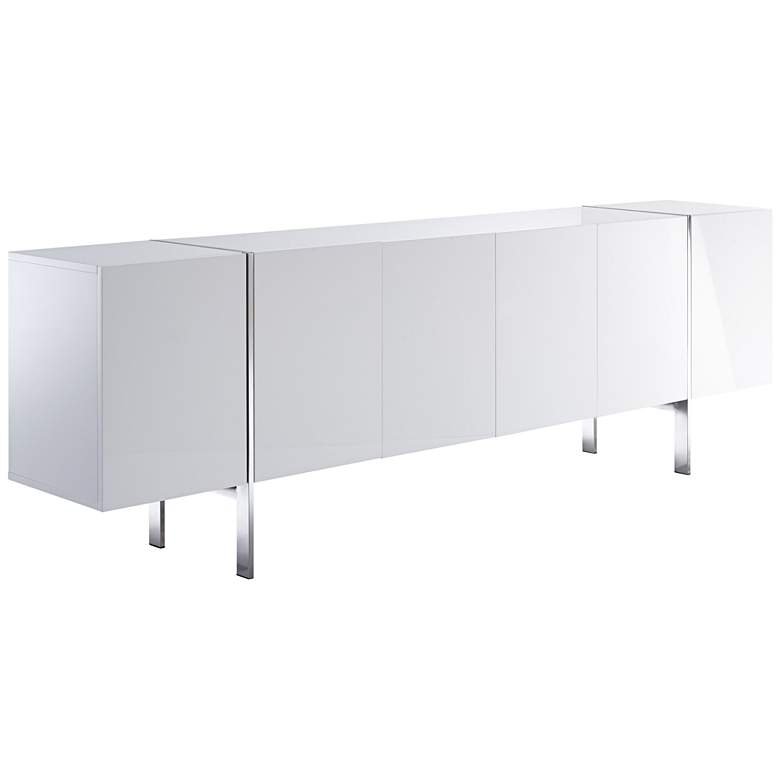 Image 1 Struttura High Gloss White Buffet Cabinet with Adjustable Shelves