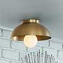 1_Stu 11" Wide Lacquered Brass Dome Ceiling Light