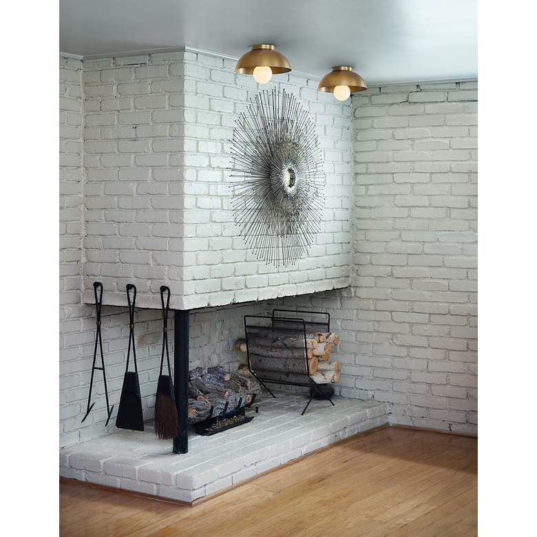 Image 3 Stu 11" Wide Lacquered Brass Dome Ceiling Light more views