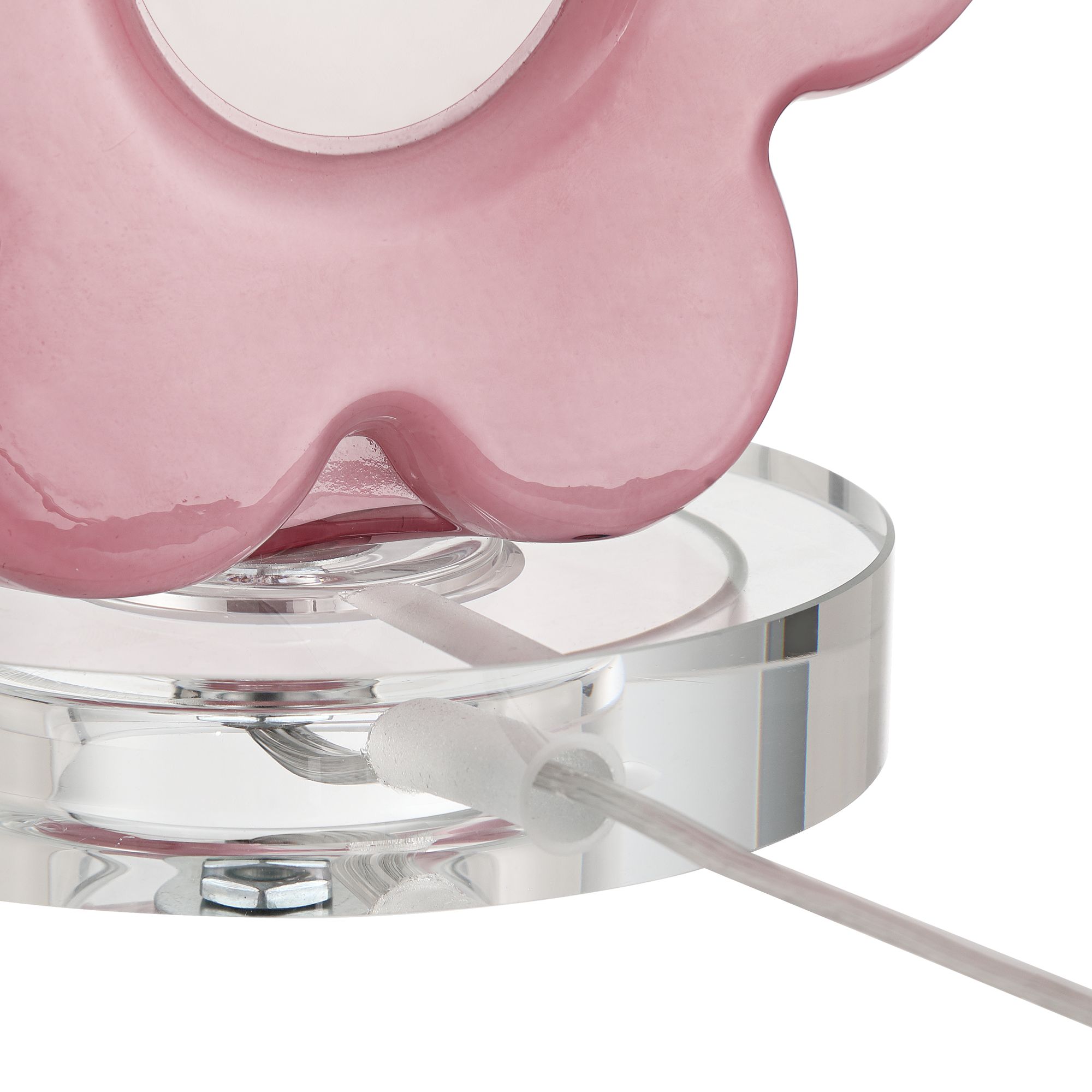 Stuart 15" High Pink Glass Flower Accent Table Lamp