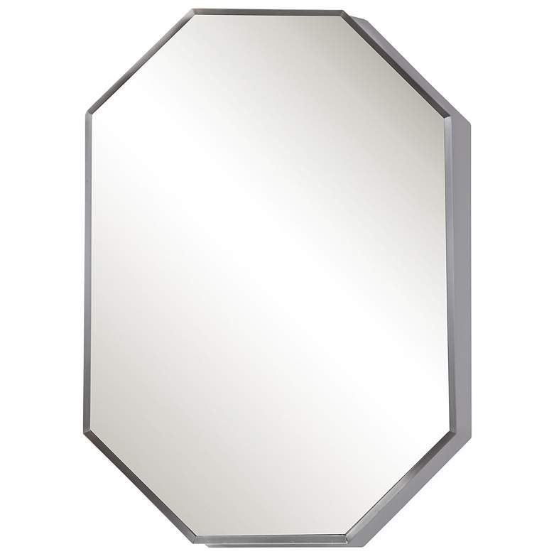 Image 1 Stuartson Brushed Nickel 20 inch x 30 inch Octagon Mirror