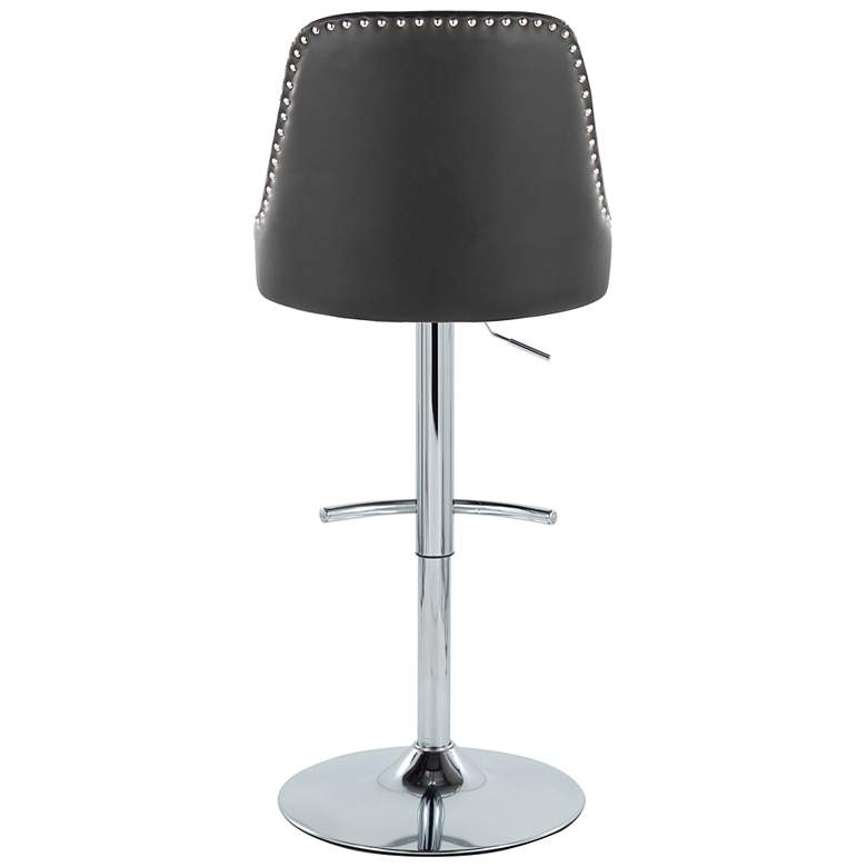 Image 6 Studded Marcel Barstool Chrome Metal Black PU by LumiSource Pair more views
