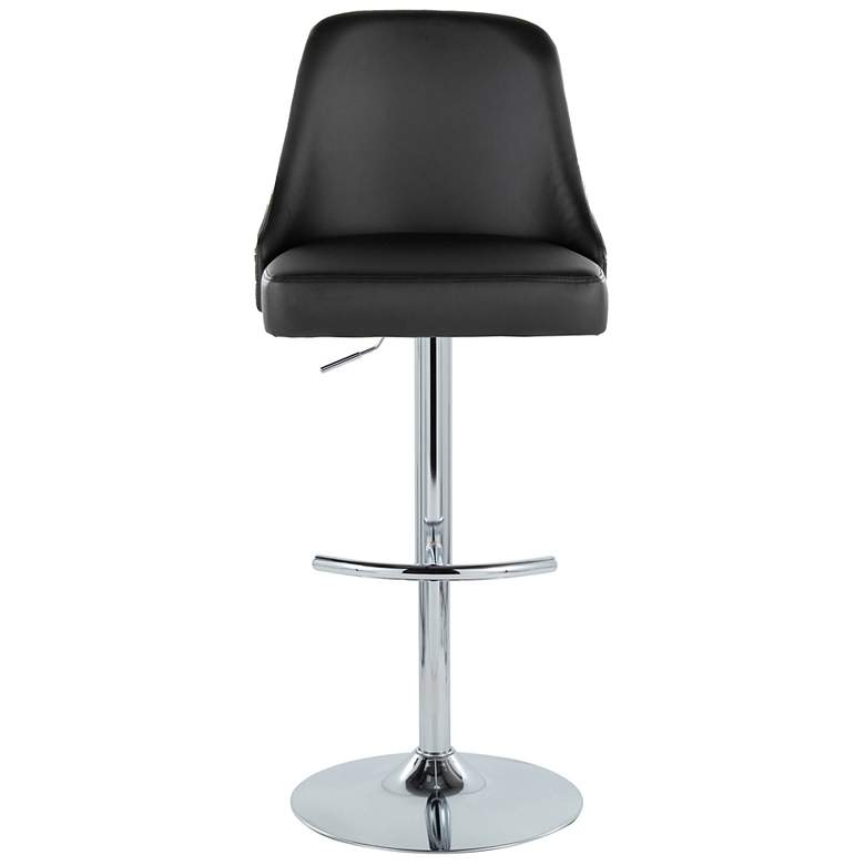 Image 7 Studded Marcel Barstool Chrome Metal Black PU by LumiSource Pair more views