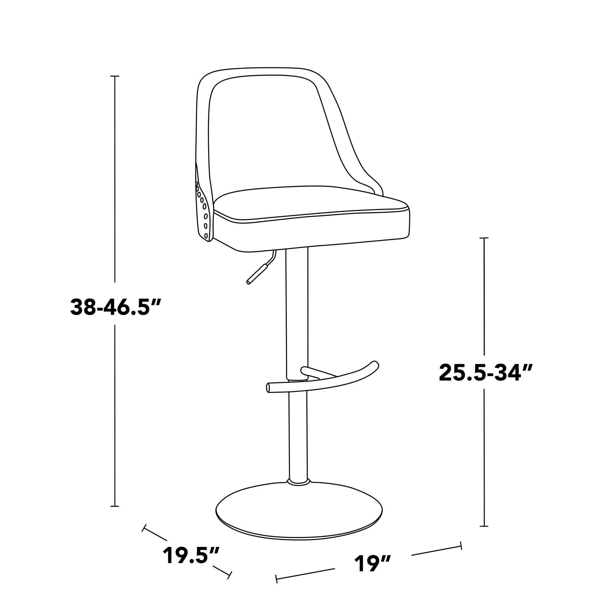 Studded Marcel Barstool Gold Metal White PU by LumiSource Pair