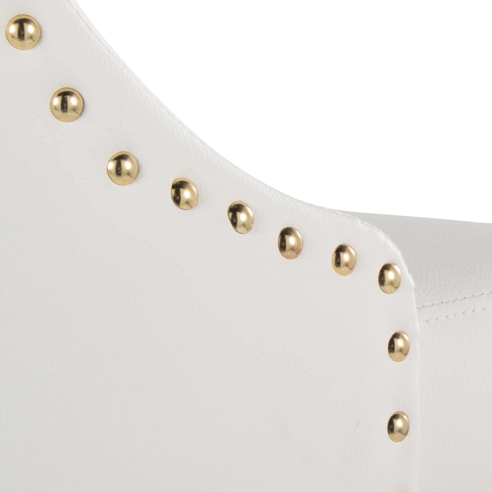 Studded Marcel Barstool Gold Metal White PU by LumiSource Pair