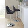 Studded Marcel Black Adjustable Swivel Bar Stools Set of 2