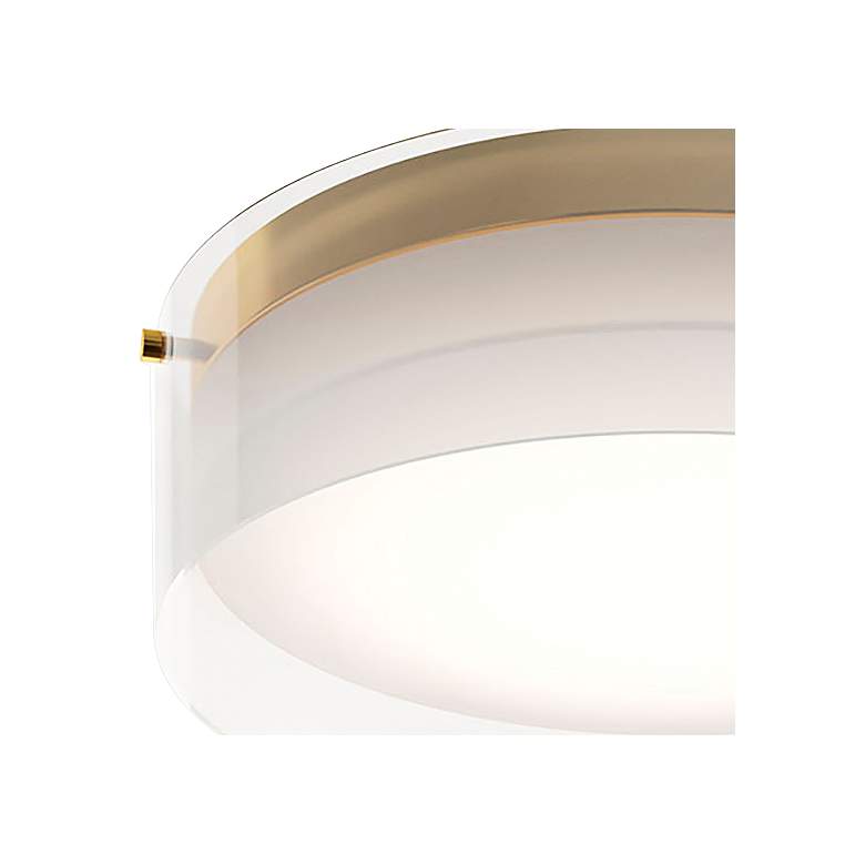 Image 3 Studio 12" Wide Satin Brass LED Ceiling Flush Mount more views