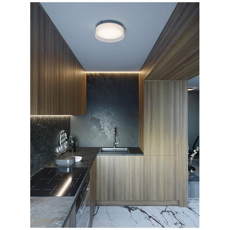 Image 2 Studio 15.5" Wide Black LED Ceiling Flush Mount more views