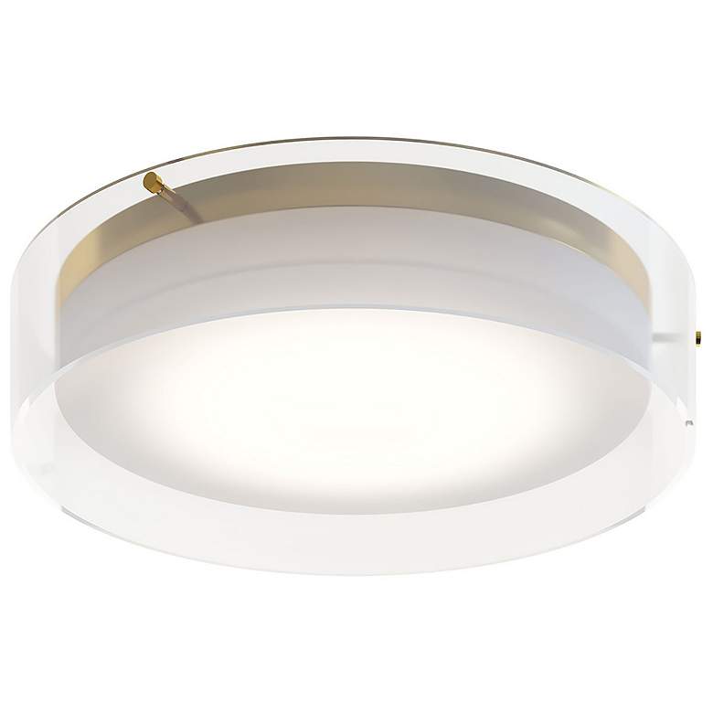 Image 1 Studio 15.5" Wide Satin Brass LED Ceiling Flush Mount