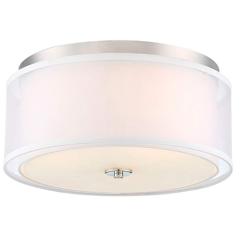 Image 1 Studio 5 16" Wide Polished Nickel Drum Ceiling Light