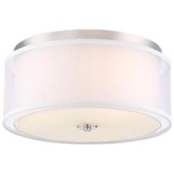 Studio 5 16" Wide Polished Nickel Drum Ceiling Light