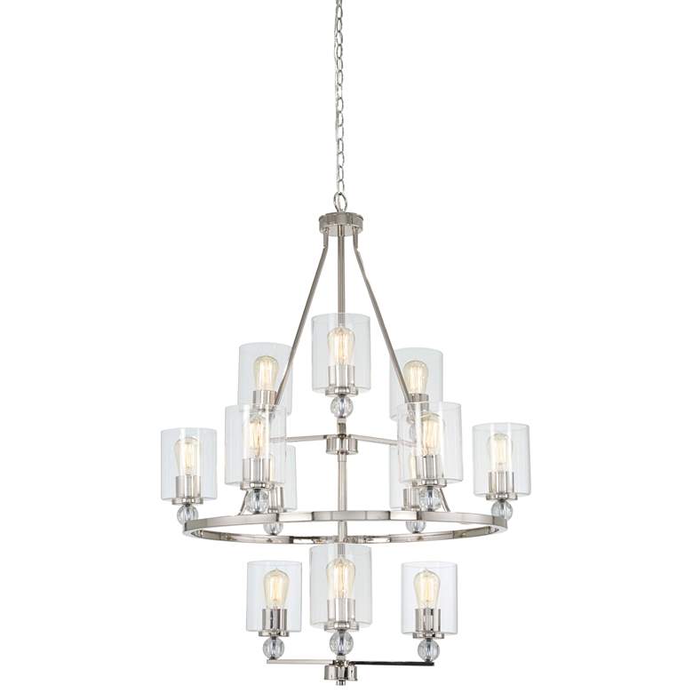 Image 1 Studio 5 32" Wide Polished Nickel 12-Light Chandelier