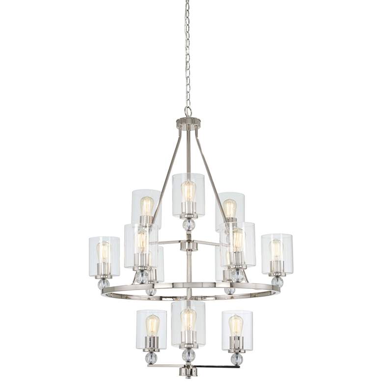 Image 1 Studio 5 32 inch Wide Polished Nickel 12-Light Chandelier