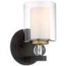 Studio 5 9 1/2" High Bronze and Natural Brush Wall Sconce