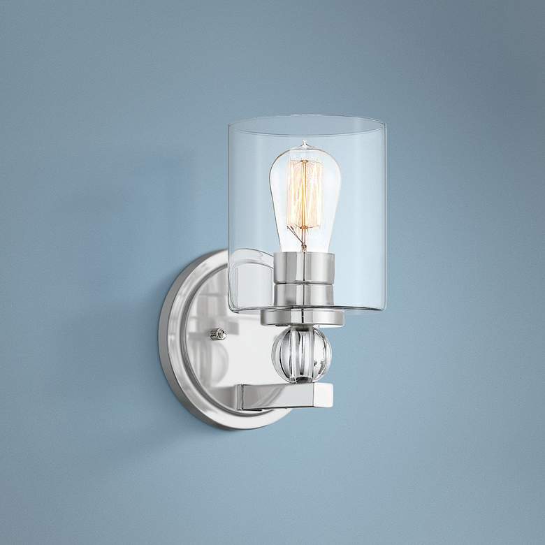 Image 1 Studio 5 9 1/2" High Polished Nickel Wall Sconce