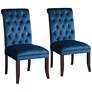 3_Studio 55 Dillan 21 1/2" Wide Blue Tufted Dining Chairs Set of 2