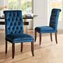 2_Studio 55 Dillan 21 1/2" Wide Blue Tufted Dining Chairs Set of 2