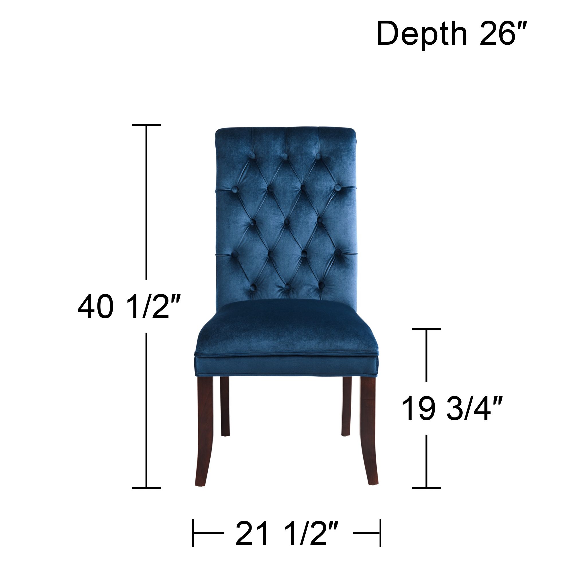 Studio 55 Dillan 21 1/2" Wide Blue Tufted Dining Chairs Set of 2 in scene