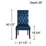 Studio 55 Dillan 21 1/2" Wide Blue Tufted Dining Chairs Set of 2 in scene