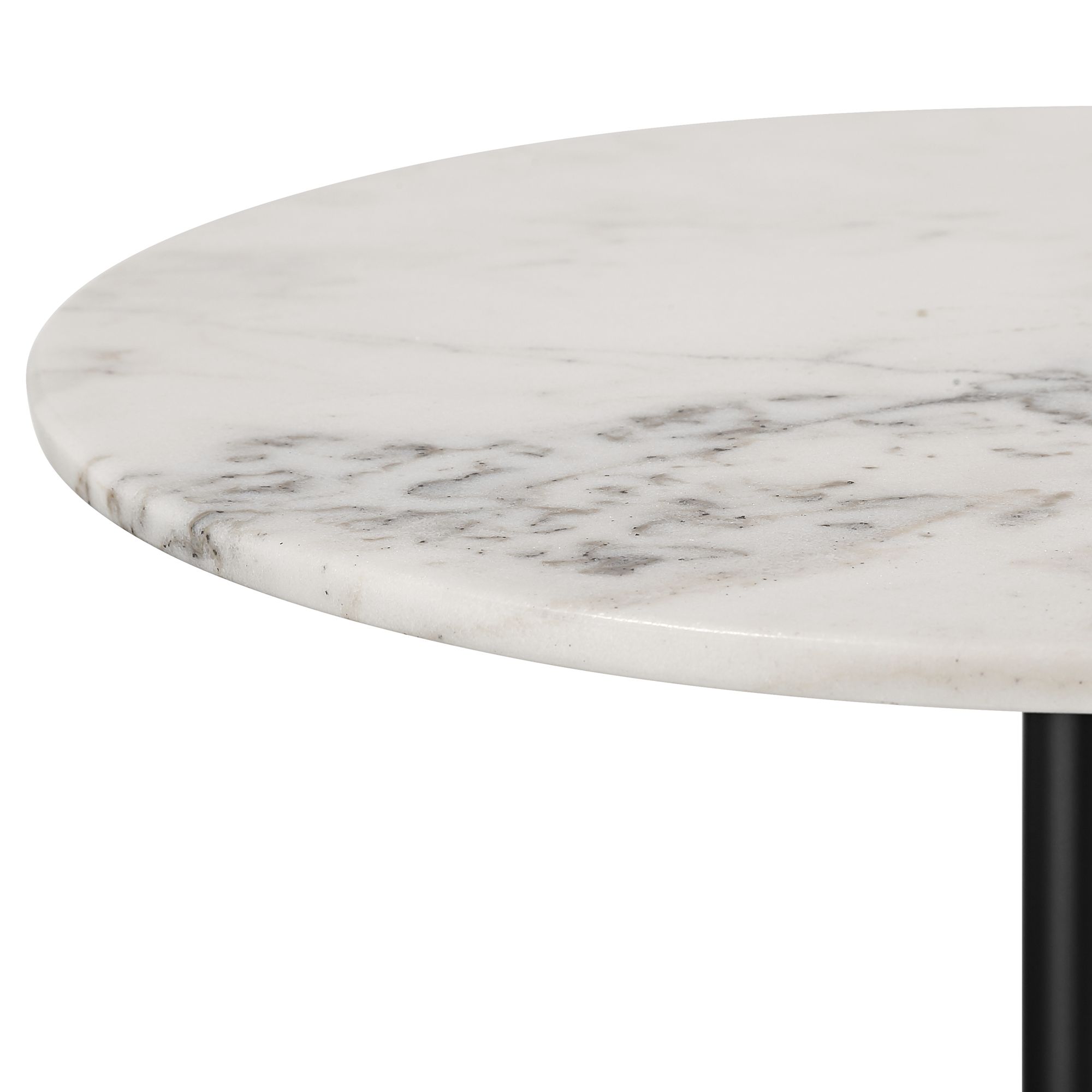 Image 2 Studio 55 Mesita 24" End Table White Marble Top with Black Finish Base more views