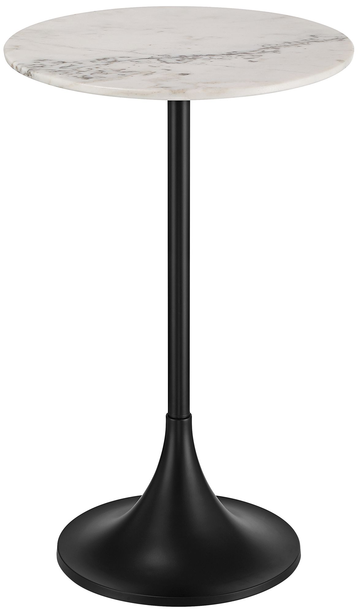 Image 6 Studio 55 Mesita 24" End Table White Marble Top with Black Finish Base more views