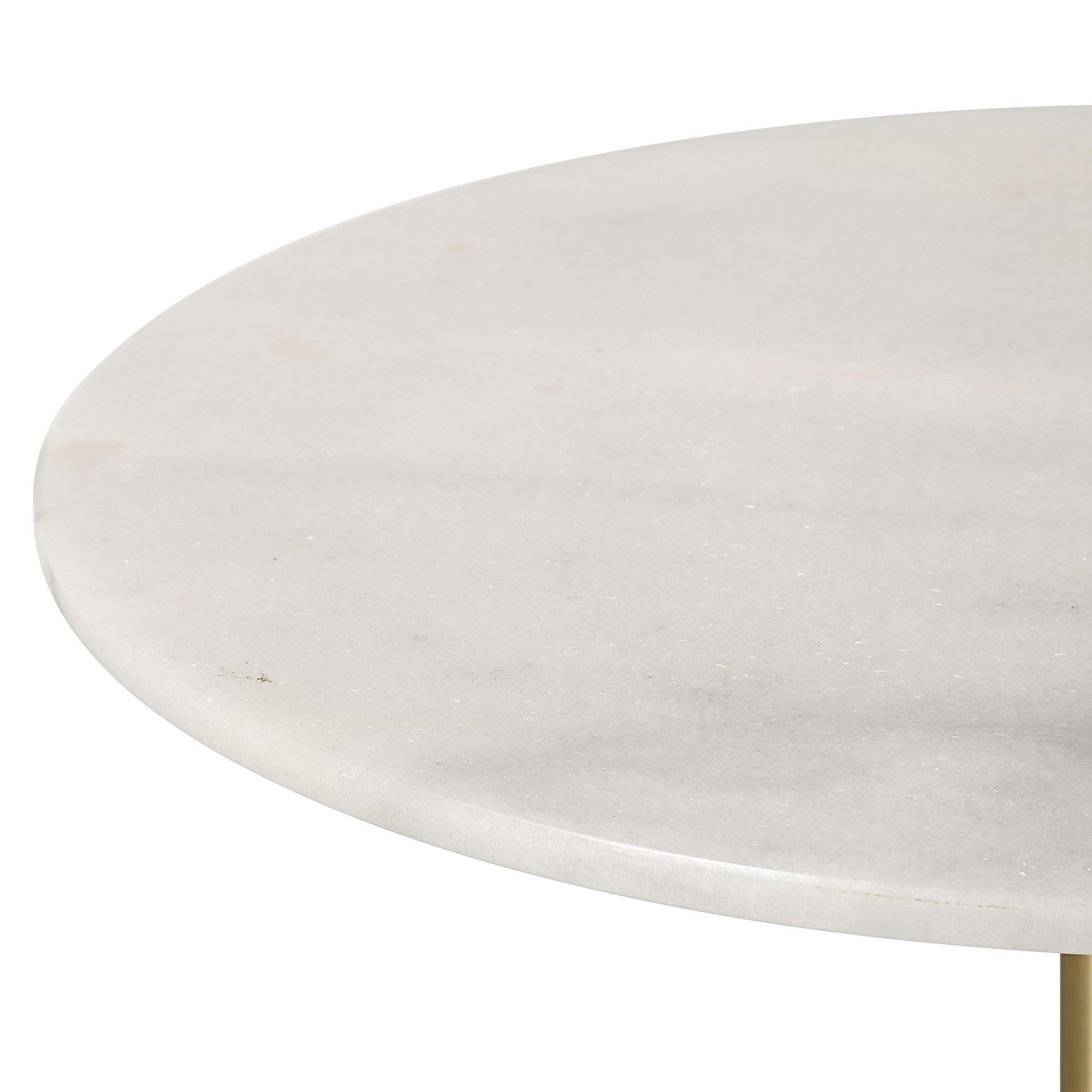 Image 4 Studio 55 Mesita 24" End Table White Marble Top with Gold Finish Base more views
