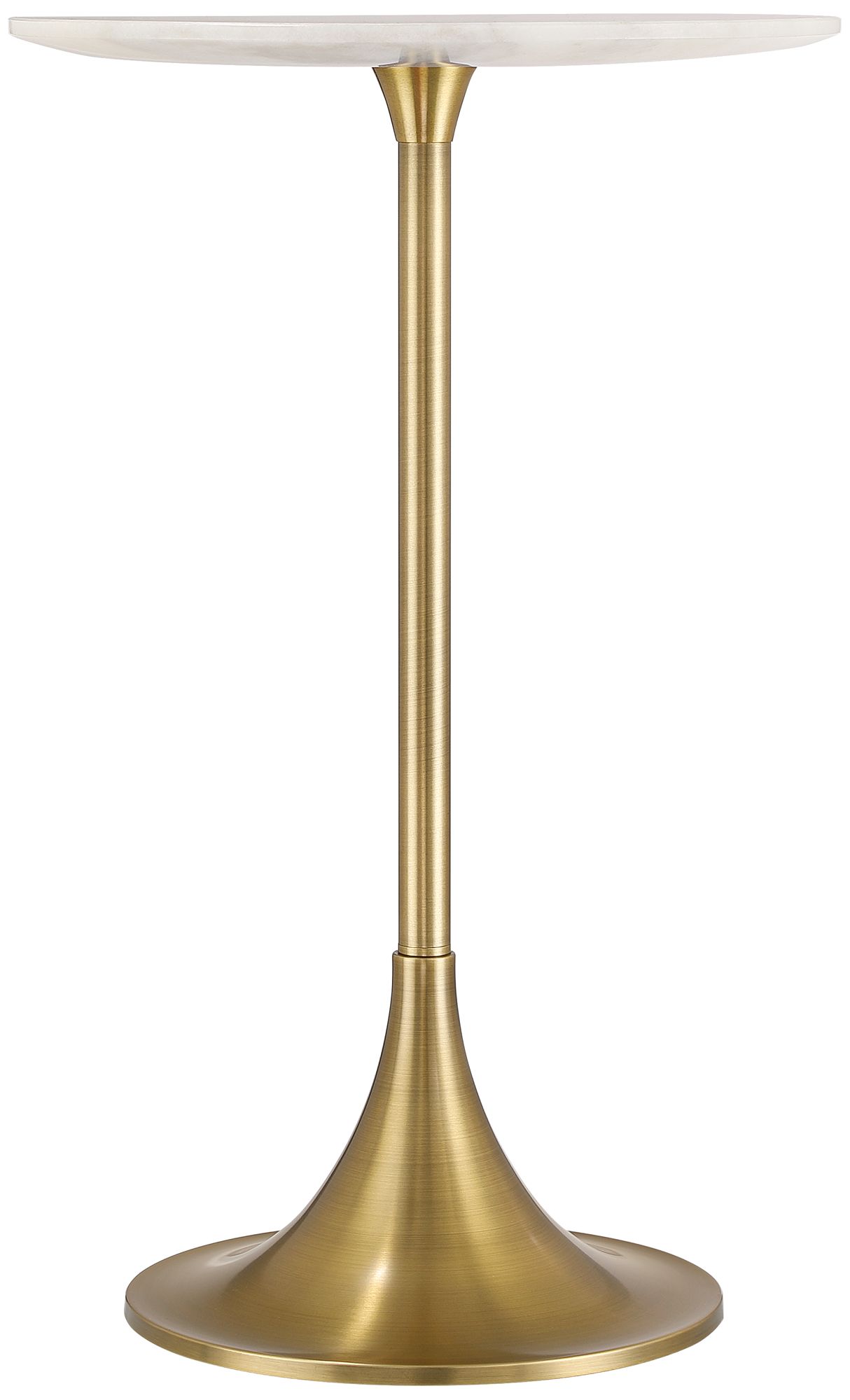 Image 7 Studio 55 Mesita 24" End Table White Marble Top with Gold Finish Base more views