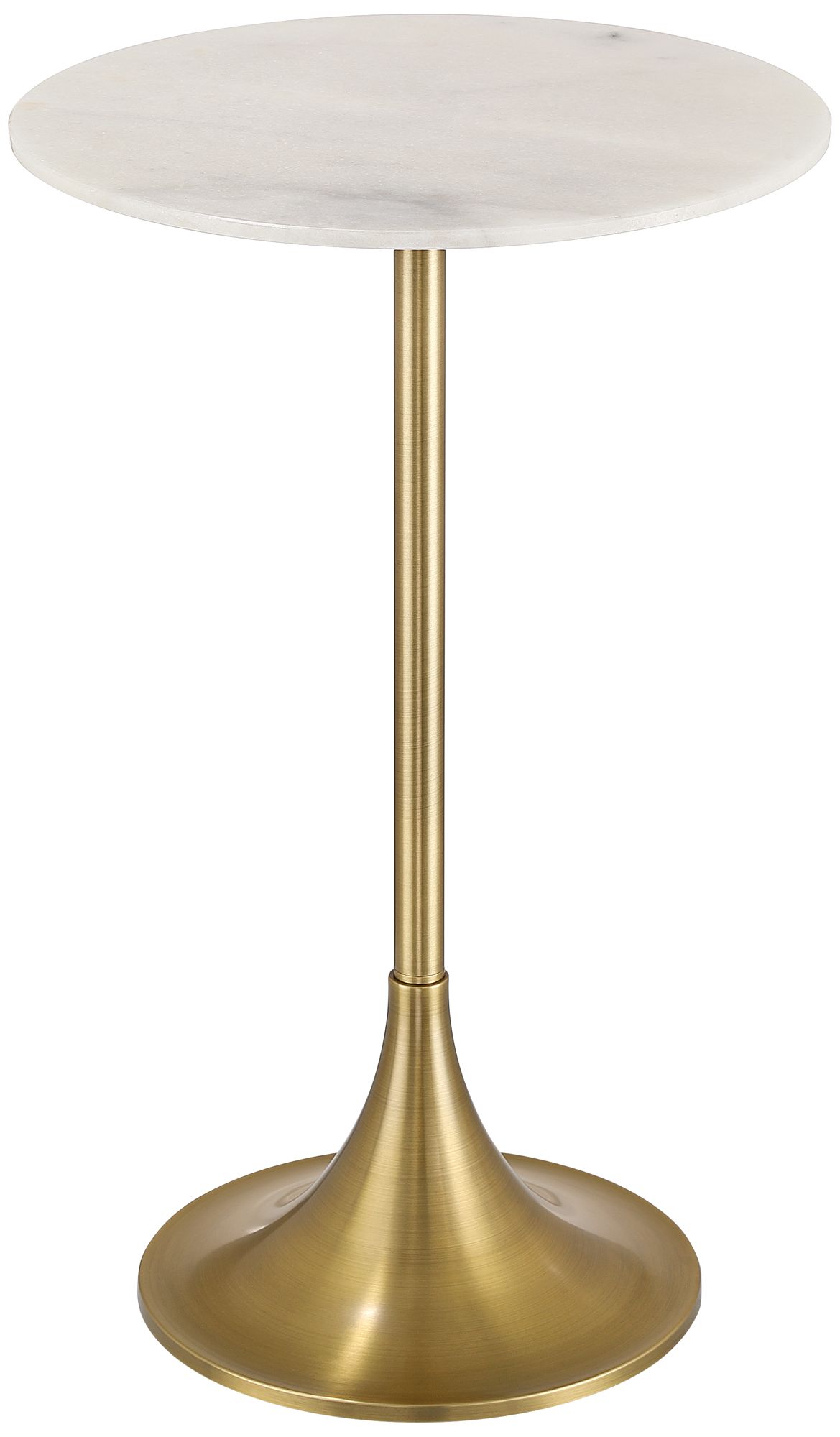 Studio 55 Mesita 24" End Table White Marble Top with Gold Finish Base in scene