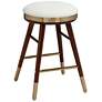 Studio 55 Parker 26" Modern Backless White and Gold Counter Stool