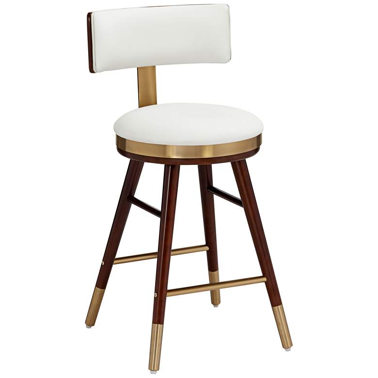 Image 3 Studio 55 Parker 27 3/4" High Modern White Leather Counter Stool