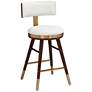 3_Studio 55 Parker 27 3/4" High Modern White Leather Counter Stool