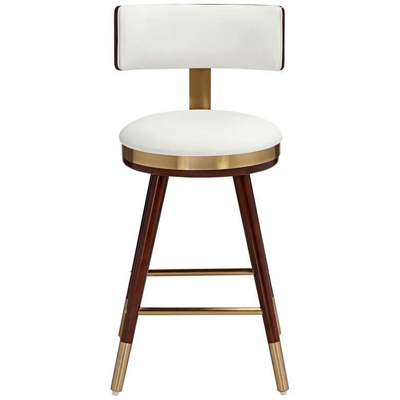 Image 7 Studio 55 Parker 27 3/4" High Modern White Leather Counter Stool more views