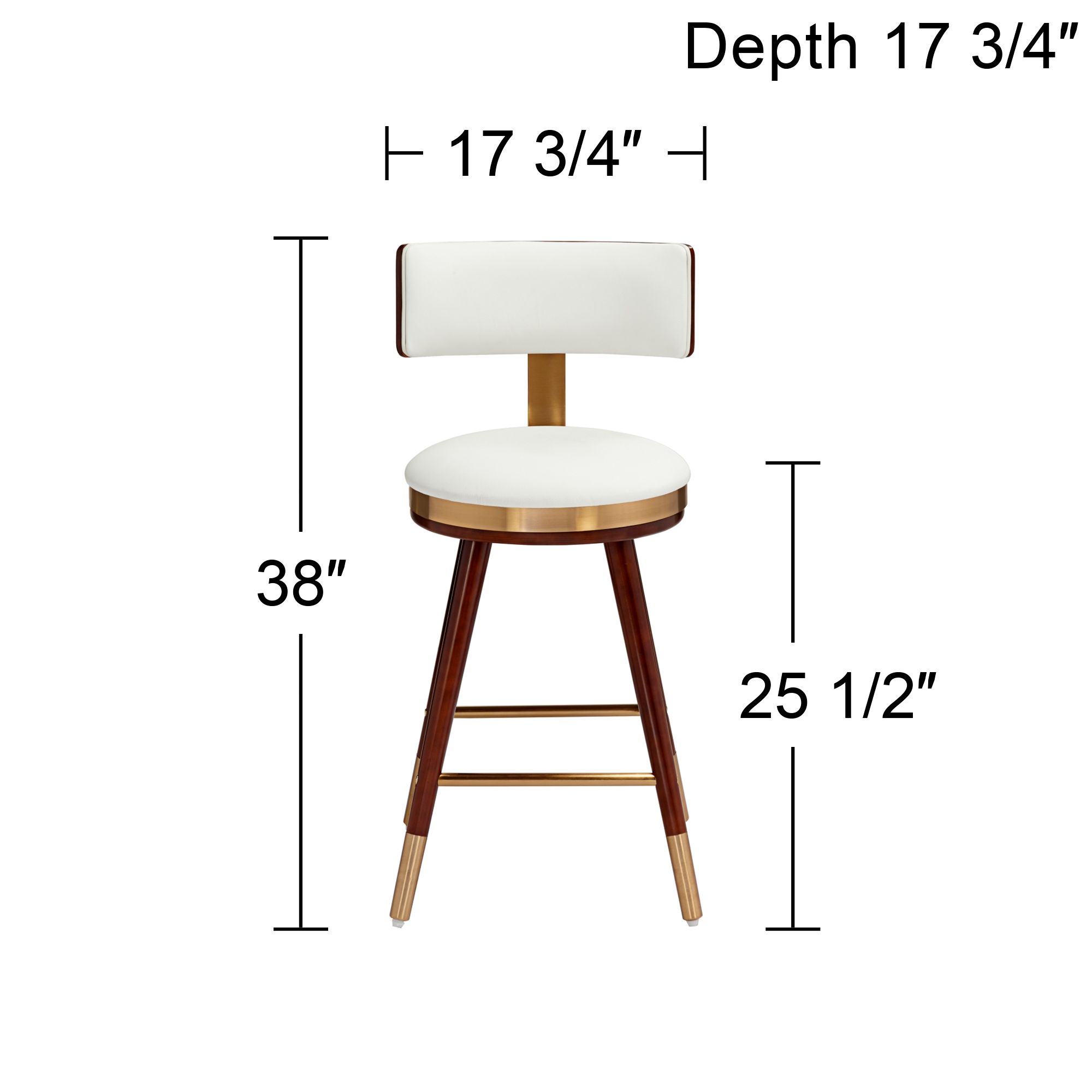 Studio 55 Parker 27 3/4" High Modern White Leather Counter Stool in scene