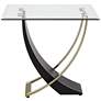2_Studio 55D Airfoil 24" Wide Modern Black and Gold Glass End Table