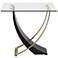 Studio 55D Airfoil 24" Wide Modern Black and Gold Glass End Table