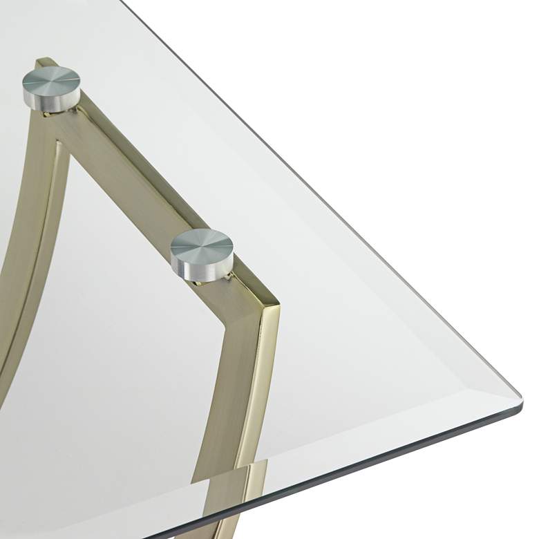 Image 4 Studio 55D Airfoil 24" Wide Modern Black and Gold Glass End Table more views