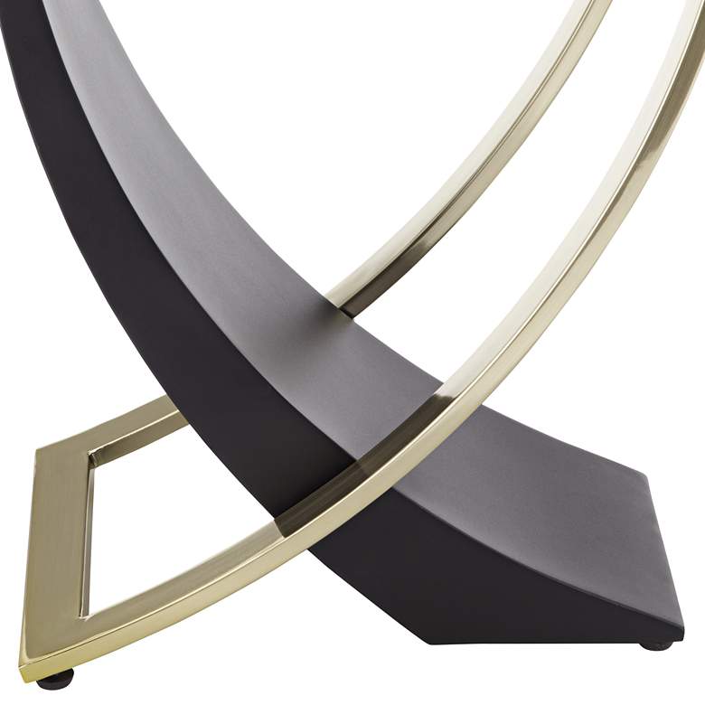 Image 7 Studio 55D Airfoil 24" Wide Modern Black and Gold Glass End Table more views